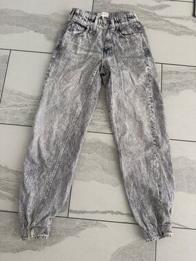 rag & bone Black and White Acid-Wash Joggers